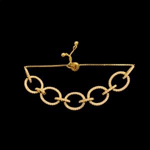 White Zircon Adjustable Bracelet st in Rose Gold over 925 Silver